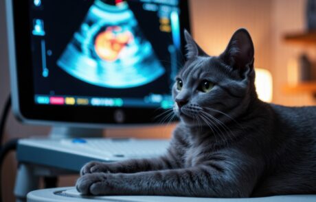 Echographie d'un chat à Carcassonne, réalisé par la clinique vétérinaire Méridienvet